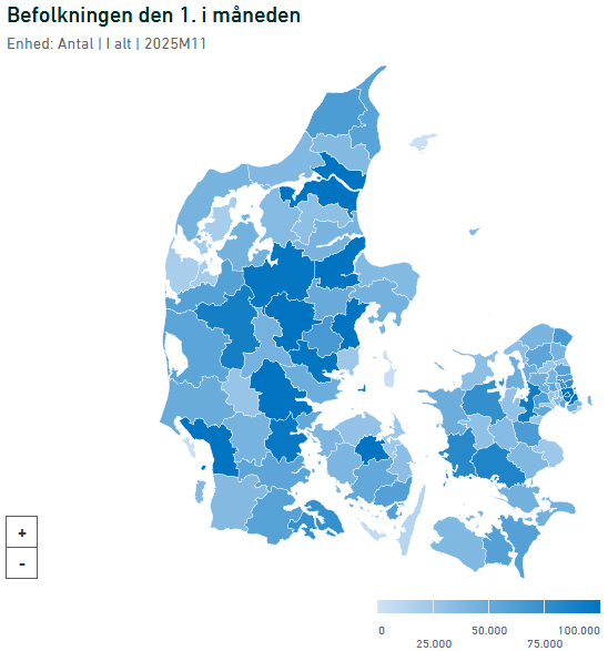 Kort over Danmark